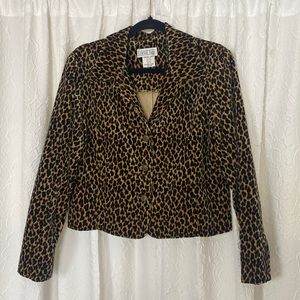 Central Falls Leopard Velveteen Jacket -M